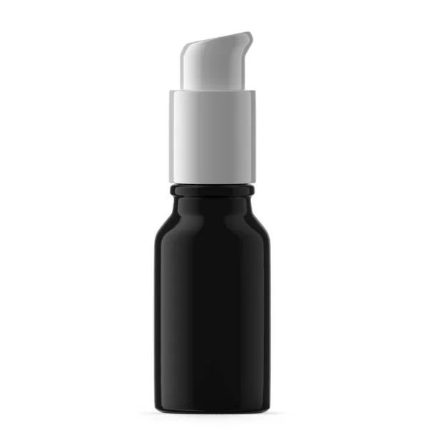 15Ml Black Glass Pump Bottle Isolated — Stockfoto