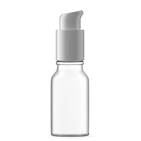 15Ml Heldere Glazen Pompfles Geïsoleerd — Stockfoto