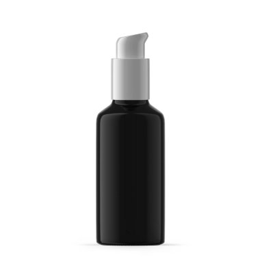 50 ml Siyah Cam Pompa Şişesi. İzole edilmiş