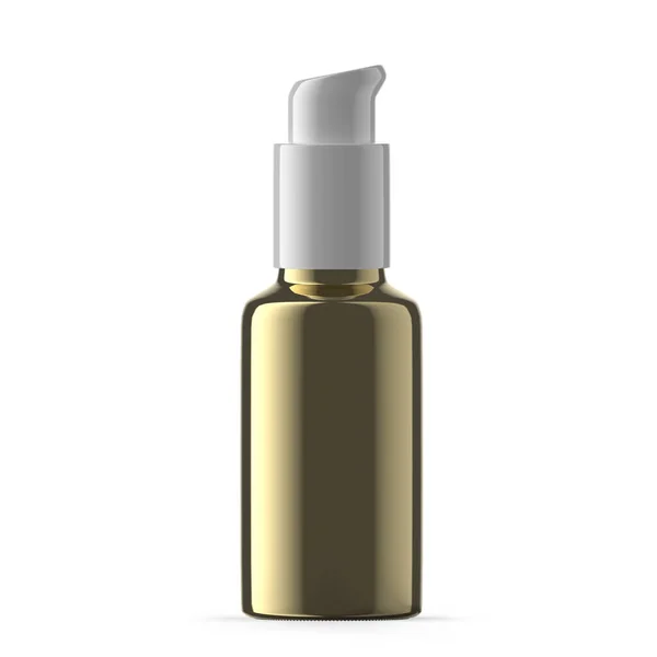 30Ml Gold Glass Pump Bottle Isolated — Stockfoto