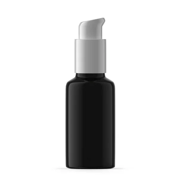 30Ml Black Glass Pump Bottle Isolated — Stockfoto