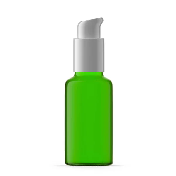 30Ml Green Glass Pump Bottle Isolated — Stockfoto
