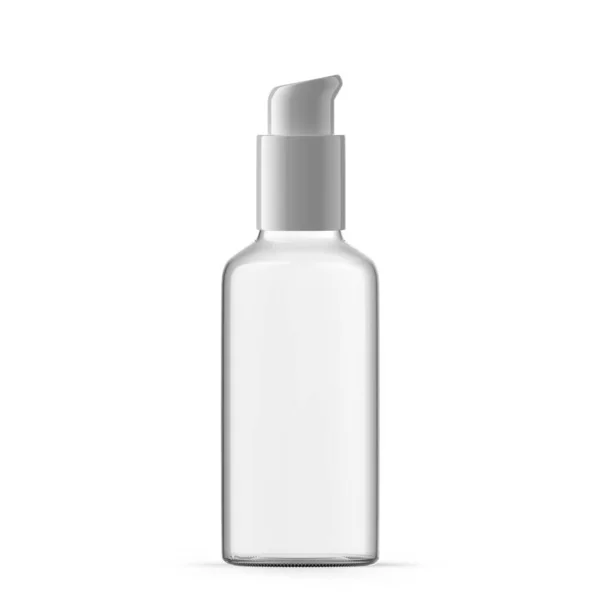 50Ml Clear Glass Pump Bottle Isolated — Stockfoto