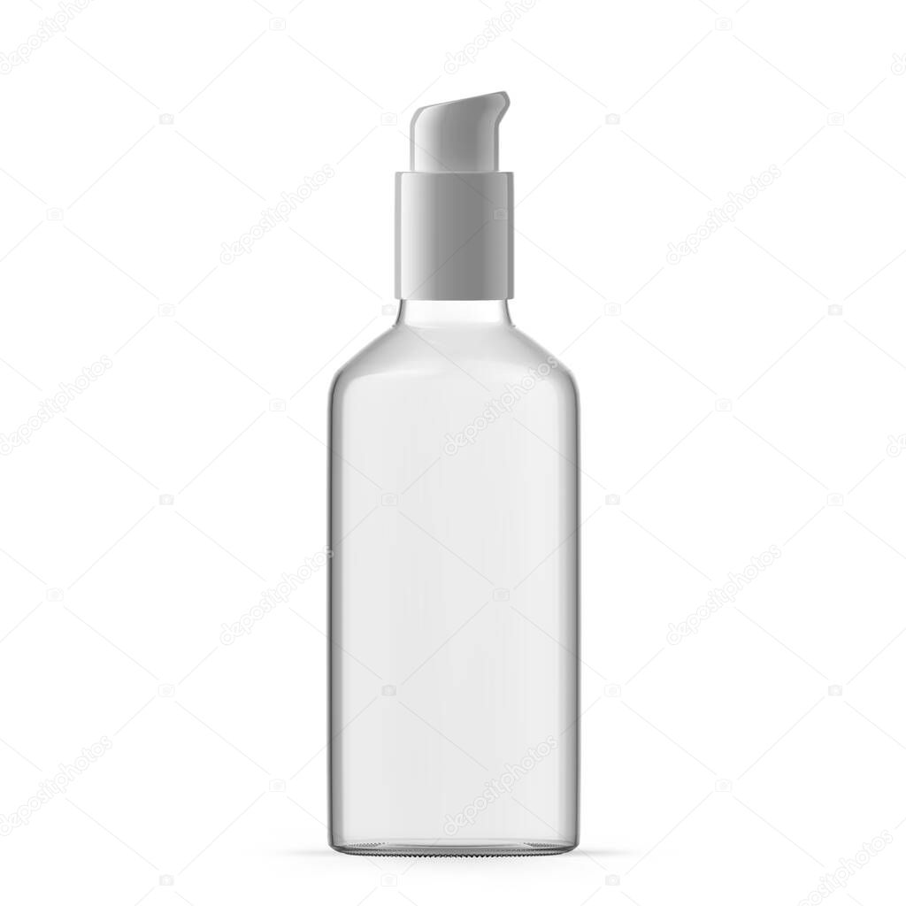 100ml 3 oz clear glass dropper bottle. Isolated