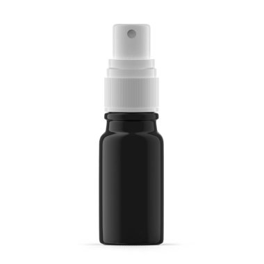 10 ml Siyah Cam Sis Spreyi Şişesi. İzole edilmiş