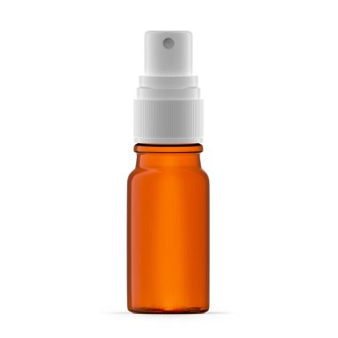 10 ml Amber Cam Sis Spreyi Şişesi. İzole edilmiş