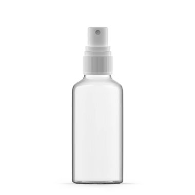 50ml Clear Glass Mist Spray Bottle. Isolated