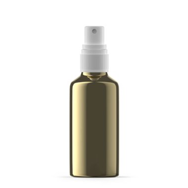 50ml Gold Glass Mist Spray Bottle. Isolated