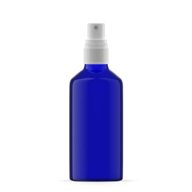 100ml Blue Glass Mist Spray Bottle. Isolated