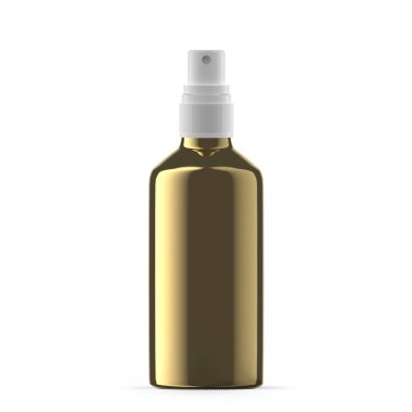 100ml Gold Glass Mist Spray Bottle. Isolated
