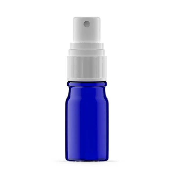 Blå Glasdimma Sprayflaska Isolerad — Stockfoto