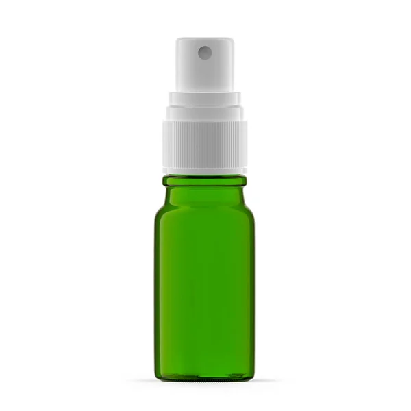 10Ml Green Glass Mist Spray Bottle Isolated — Stock Photo, Image