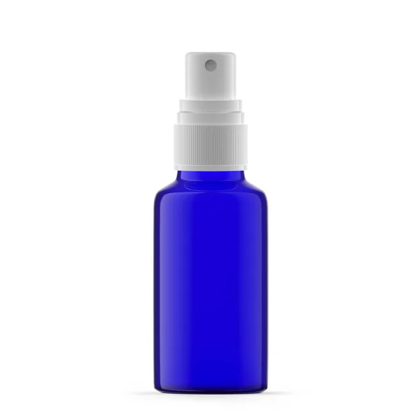 30Ml Blue Glass Mist Sprayflaska Isolerad — Stockfoto