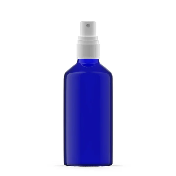 100Ml Blue Glass Mist Spray Bottle Isolated — Stockfoto