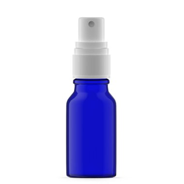 15ml Blue Glass Mist Spray Bottle. Isolated