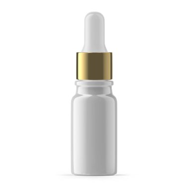 10ml glossy plastic glass dropper isolated