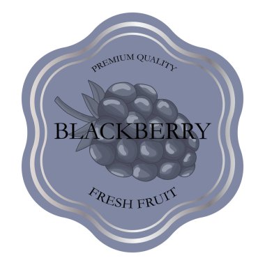 Blackberry meyve pulu logo etiketi şablonu