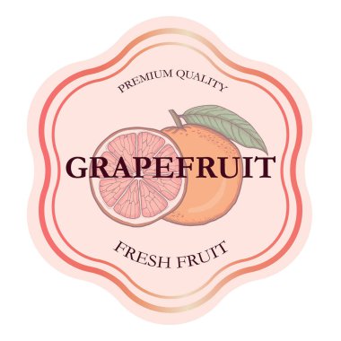 Greyfurt meyve damgası logo etiketi şablonu