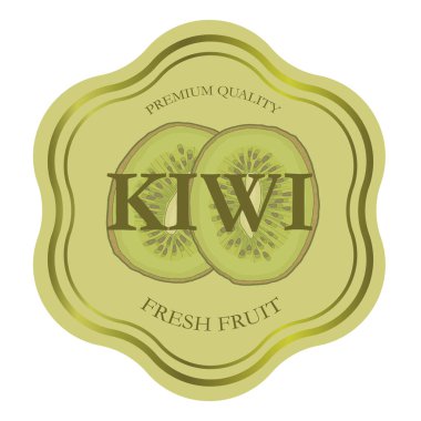 Kivi meyve damgası logo etiketi şablonu