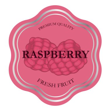 Ahududu meyvesi damgalı logo etiketi şablonu