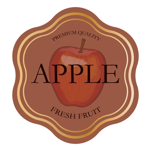 Apple Fruit Stamp Badge Logo Sticker Template — 图库矢量图片