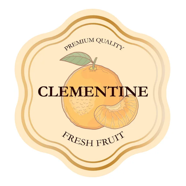 Clementine meyve pulu logo etiketi şablonu