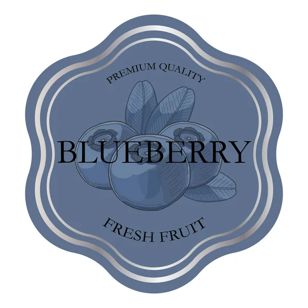 Yabanmersinli meyve damgası logo etiketi şablonu