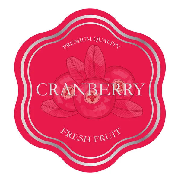Kızılcık meyvesi damgalı logo etiketi şablonu