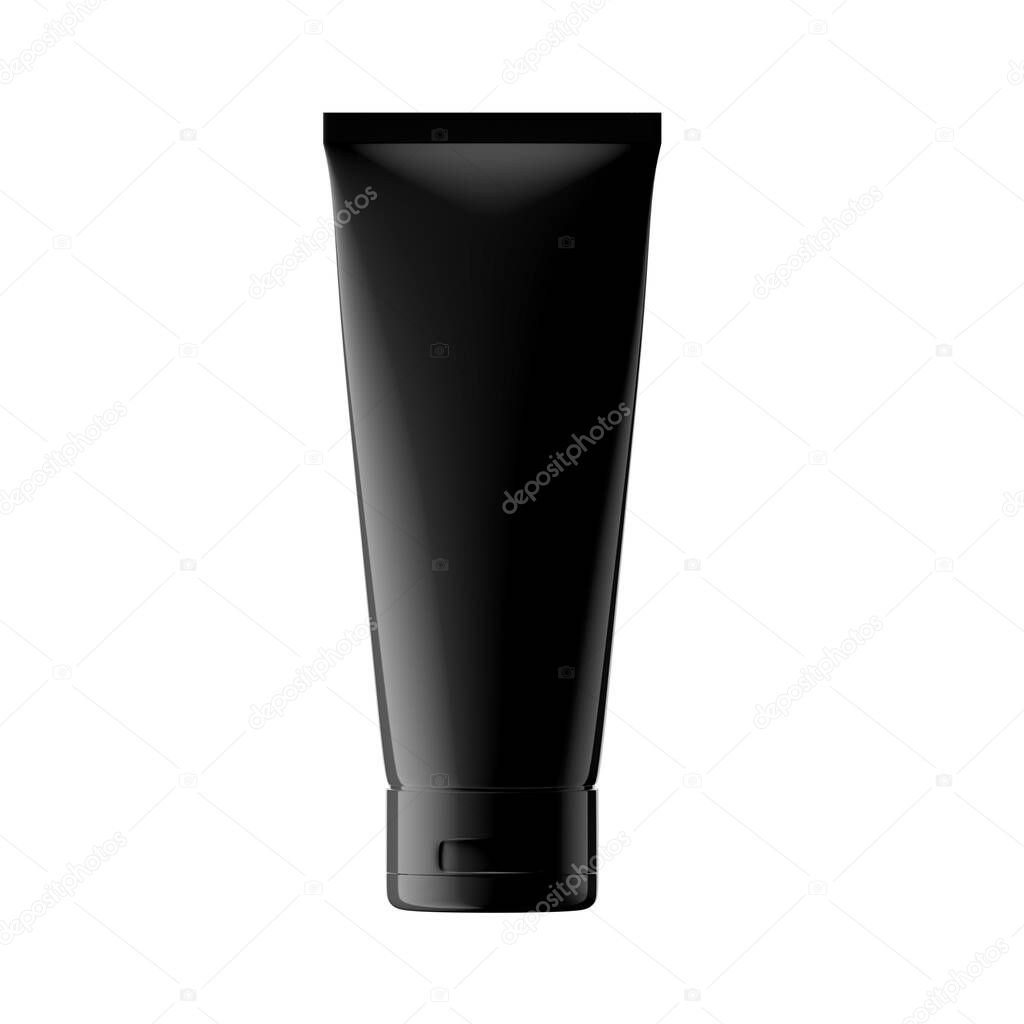 100ml cosmetic tube beauty black isolated