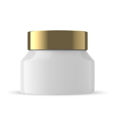 Cosmetic Jar 50g Plastic Container Gold Isolated