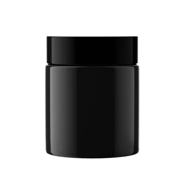 100G Plastic Jar Cosmetic Black Container Isolated — Fotografia de Stock