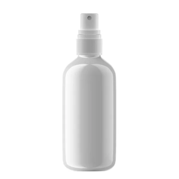 Kerek Műanyag Palack Kozmetikai Köd Spray Izolált — Stock Fotó