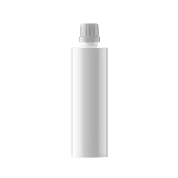 Slim Plastikowa Butelka Kosmetyk Essential Cap Izolowane — Zdjęcie stockowe