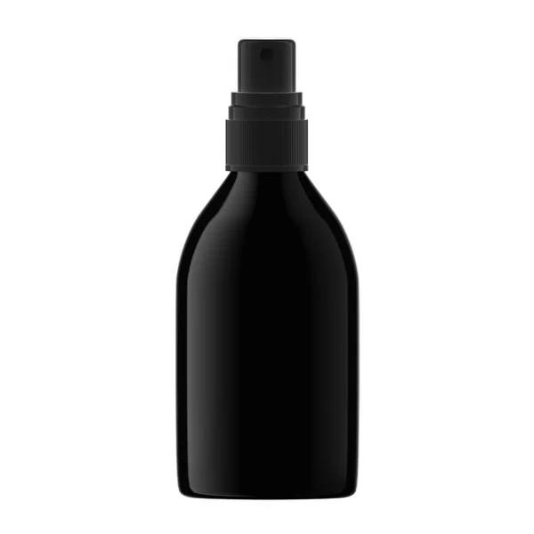 ミストスプレーでラウンドブラックプラスチックボトル化粧品絶縁 — ストック写真