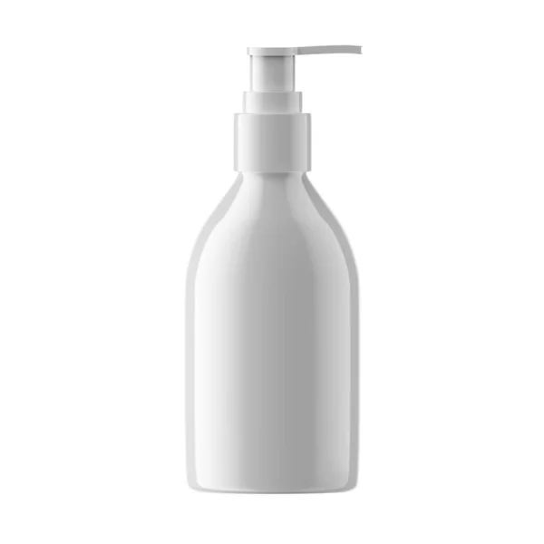 Runde Plastikflaschen Kosmetik Mit Spenderpumpe Isoliert — Stockfoto
