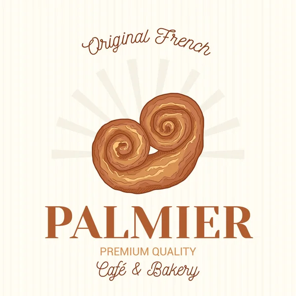 Palmier Französisch Gebäck Vector Emblem Logo Vorlage — Stockvektor