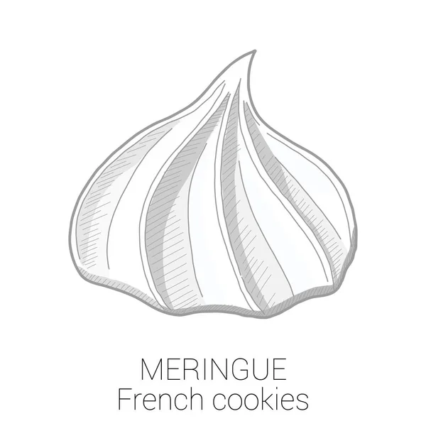 Meringue Franska Cookie Pattiserie Tårta Färgglada Vektor Illustration — Stock vektor