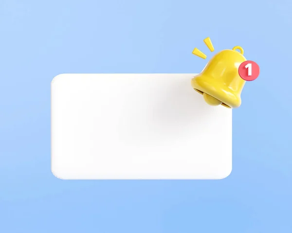 Reminder Popup Bell Push Notification Symbol Empty Application Message Blue — Stock Photo, Image
