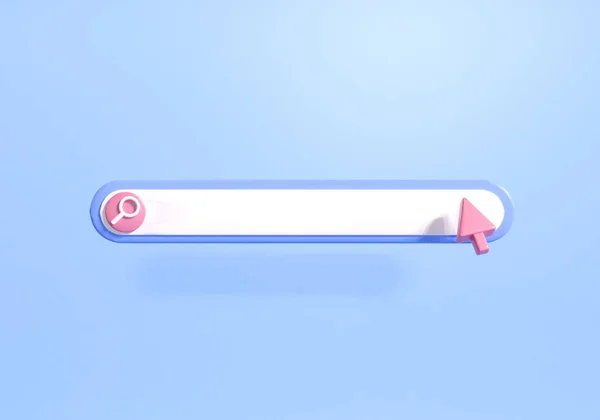 3d search bar template for website on blue background. search for browser concept. empty url icon symbol. rendering  illustration minimal style.
