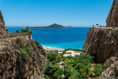 Ka, Antalya  Turkey - 07.02.2022: Daytime photo of famous Kaputa beach in Ka.