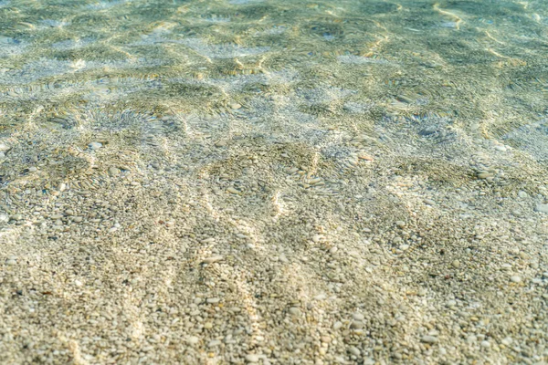 Close Photo Clear Sea Pebbles Ripples — Stockfoto