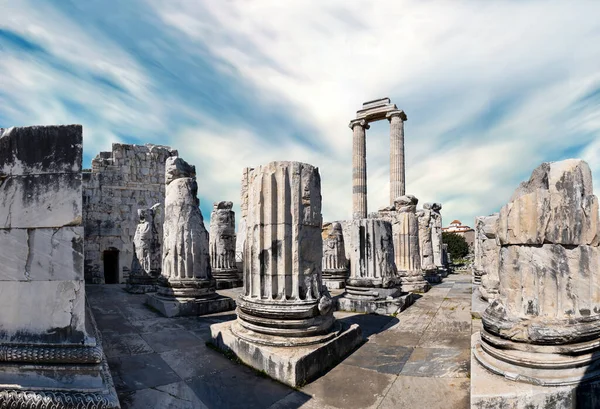 Wide Angle Photo Temple Apollo Didyma Ancient City Historical Tourism — Stockfoto