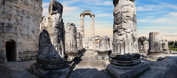 Wide Angle Photo Temple Apollo Didyma Ancient City Historical Tourism — ストック写真