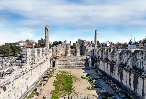 Wide Angle Photo Temple Apollo Didyma Ancient City Historical Tourism — Stockfoto