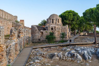 Close up photo of Alanya castle in Alanya, Antalya, Turkey.