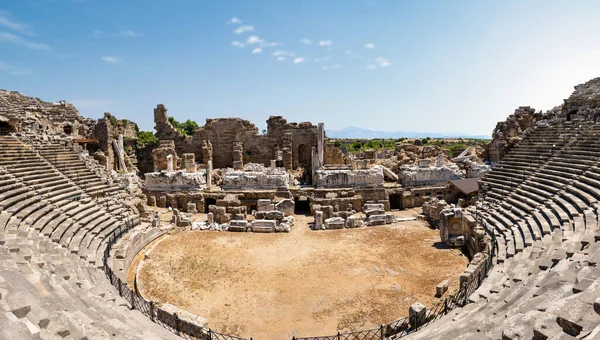 Close Photo Amphi Theatre Side Ancient City Manavgat Antalya — Stockfoto
