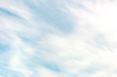 Close up photo of sky and clouds with motion blur effect.