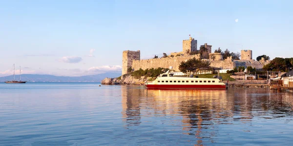 Panoramic Photo Bodrum Castle Sun Rising Bodrum Mugla Turkey Tourism — Foto de Stock