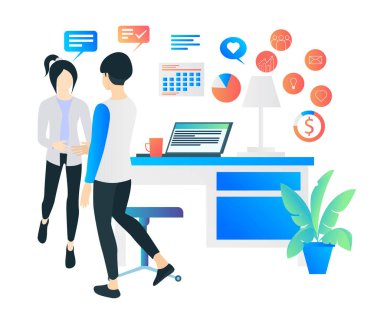 Flat illustration of business cooperation agreement