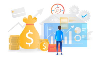 Flat style illustration about banking and finance